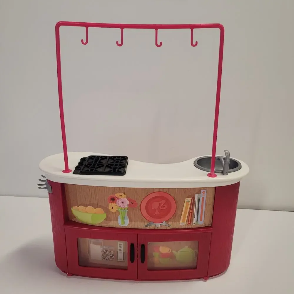 Barbie I Can Be A TV Chef N0301 Cooking Set Counter & Pot Rack *Minor Flaw*